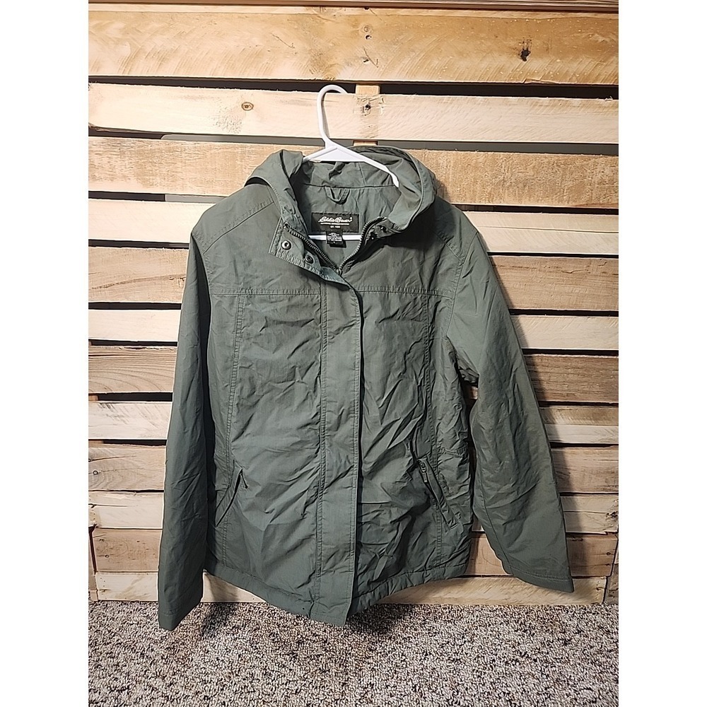 Eddie Bauer Hooded Green Jacket  Size Large